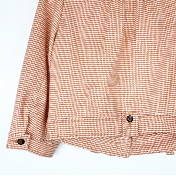 Anthropologie Idra Houndstooth Cropped Peacoat Jacket Sz 6 - Picture 8 of 12
